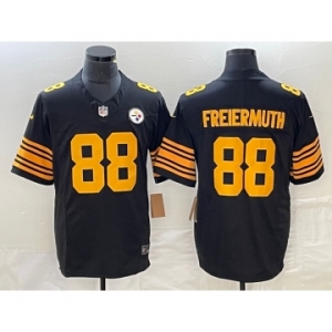 Men's Pittsburgh Steelers #88 Pat Freiermuth Black Yellow 2023 FUSE Color Rush Stitched Nike Limited Jersey