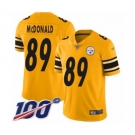 Men's Pittsburgh Steelers #89 Vance McDonald Limited Gold Inverted Legend 100th Season Football Jersey