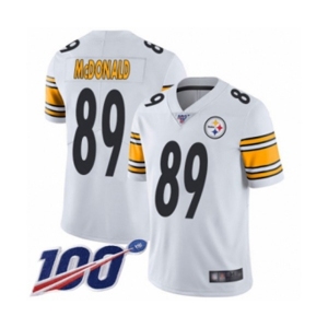 Men's Pittsburgh Steelers #89 Vance McDonald White Vapor Untouchable Limited Player 100th Season Football Jersey