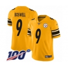 Men's Pittsburgh Steelers #9 Chris Boswell Limited Gold Inverted Legend 100th Season Football Jersey