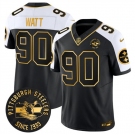 Men's Pittsburgh Steelers #90 T.J. Watt Black Gold Alternate F.U.S.E. Throwback 1933 Patch Vapor Untouchable Limited Football Stitched Jersey