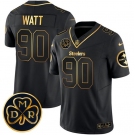 Men's Pittsburgh Steelers #90 T.J. Watt Black Gold F.U.S.E. DMR Patch Vapor Limited Football Stitched Jersey