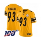 Men's Pittsburgh Steelers #93 Dan McCullers Limited Gold Inverted Legend 100th Season Football Jersey