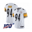 Men's Pittsburgh Steelers #94 Tyson Alualu White Vapor Untouchable Limited Player 100th Season Football Jersey