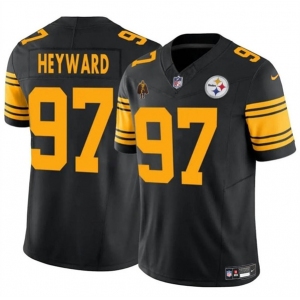 Men's Pittsburgh Steelers #97 Cameron Heyward Black F.U.S.E. With Walter Payton Patch Color Rush Limited Football Stitched Jersey