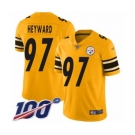 Men's Pittsburgh Steelers #97 Cameron Heyward Limited Gold Inverted Legend 100th Season Football Jersey