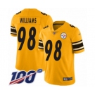 Men's Pittsburgh Steelers #98 Vince Williams Limited Gold Inverted Legend 100th Season Football Jersey