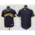 Men's Pittsburgh Steelers Blank Black 412 Patch Vapor Premier Limited Stitched Baseball Jersey
