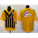 Men's Pittsburgh Steelers Team Big Logo Gold 1933 Throwback Alternate Football Stitched Jersey