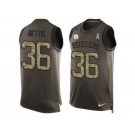 Nike Pittsburgh Steelers #36 Jerome Bettis Green Men's Stitched NFL Limited Salute To Service Tank Top Jersey