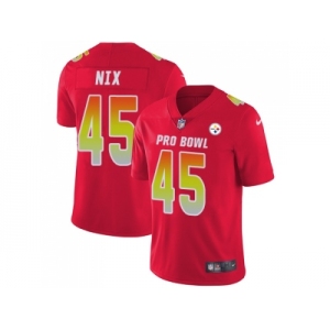 Nike Pittsburgh Steelers #45 Roosevelt Nix Red Men Stitched NFL Limited AFC 2018 Pro Bowl Jersey