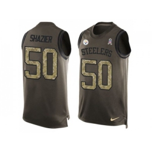 Nike Pittsburgh Steelers #50 Ryan Shazier Green Men's Stitched NFL Limited Salute To Service Tank Top Jersey