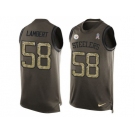 Nike Pittsburgh Steelers #58 Jack Lambert Green Men's Stitched NFL Limited Salute To Service Tank Top Jersey