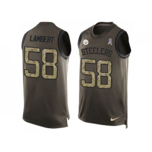 Nike Pittsburgh Steelers #58 Jack Lambert Green Men's Stitched NFL Limited Salute To Service Tank Top Jersey