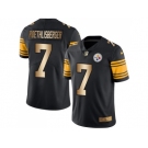 Nike Pittsburgh Steelers #7 Ben Roethlisberger Black Men's Stitched NFL Limited Gold Rush Jersey