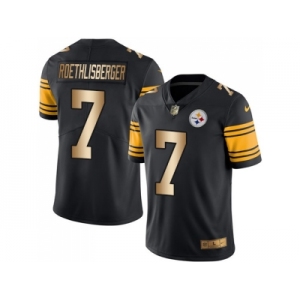 Nike Pittsburgh Steelers #7 Ben Roethlisberger Black Men's Stitched NFL Limited Gold Rush Jersey