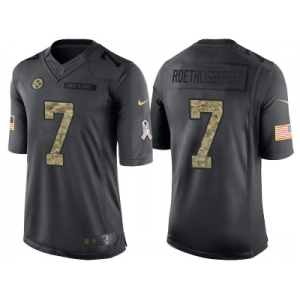 Nike Pittsburgh Steelers #7 Ben Roethlisberger Men's Stitched Black NFL Salute to Service Limited Jerseys