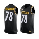 Nike Pittsburgh Steelers #78 Alejandro Villanueva Limited Black Player Name & Number Tank Top NFL Jersey