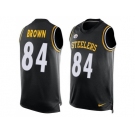 Nike Pittsburgh Steelers #84 Antonio Brown Black Team Color Men's Stitched NFL Limited Tank Top Jersey