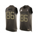 Nike Pittsburgh Steelers #86 Hines Ward Green Men's Stitched NFL Limited Salute To Service Tank Top Jersey