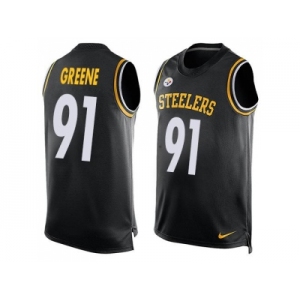 Nike Pittsburgh Steelers #91 Kevin Greene Black Team Color Men's Stitched NFL Limited Tank Top Jersey