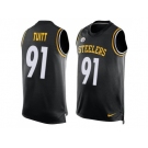 Nike Pittsburgh Steelers #91 Stephon Tuitt Black Team Color Men's Stitched NFL Limited Tank Top Jersey