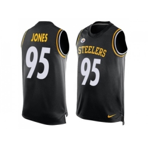 Nike Pittsburgh Steelers #95 Jarvis Jones Black Team Color Men's Stitched NFL Limited Tank Top Jersey