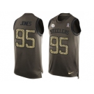 Nike Pittsburgh Steelers #95 Jarvis Jones Green Men's Stitched NFL Limited Salute To Service Tank Top Jersey