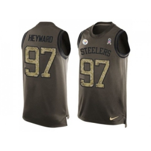 Nike Pittsburgh Steelers #97 Cameron Heyward Green Men's Stitched NFL Limited Salute To Service Tank Top Jersey