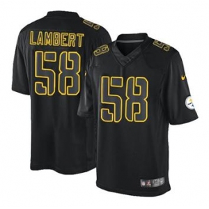 nike nfl jerseys pittsburgh steelers #58 lambert black[nike impact limited]