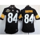 nike nfl jerseys pittsburgh steelers #84 brown black[80th patch limited]