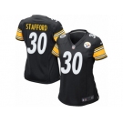 Women Nike Pittsburgh Steelers #30 Daimion Stafford Game Black Team Color NFL Jersey