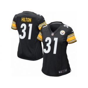 Women Nike Pittsburgh Steelers #31 Mike Hilton Game Black Team Color NFL Jersey