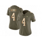 Women Nike Pittsburgh Steelers #4 Jordan Berry Limited Olive Gold 2017 Salute to Service NFL Jersey