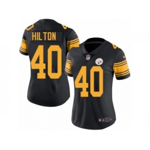 Women Nike Pittsburgh Steelers #40 Mike Hilton Limited Black Rush Vapor Untouchable NFL Jersey