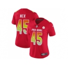 Women Nike Pittsburgh Steelers #45 Roosevelt Nix Red Stitched NFL Limited AFC 2018 Pro Bowl Jersey