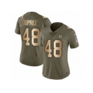 Women Nike Pittsburgh Steelers #48 Bud Dupree Limited Olive Gold 2017 Salute to Service NFL Jersey