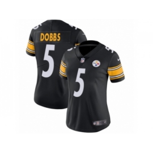 Women Nike Pittsburgh Steelers #5 Joshua Dobbs Black Team Color Vapor Untouchable Limited Player NFL Jersey