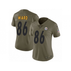 Women Nike Pittsburgh Steelers #86 Hines Ward Limited Olive 2017 Salute to Service NFL Jersey