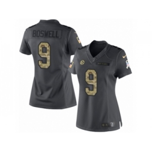 Women Nike Pittsburgh Steelers #9 Chris Boswell Limited Black 2016 Salute to Service NFL Jersey