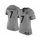 Women Nike Steelers #7 Ben Roethlisberger Gray Stitched NFL Limited Gridiron Gray Jersey