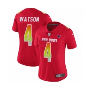Women's Houston Texans #4 Deshaun Watson Limited Red AFC 2019 Pro Bowl Football Jersey