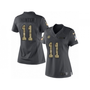 Women's Nike Pittsburgh Steelers #11 Justin Hunter Limited Black 2016 Salute to Service NFL Jersey