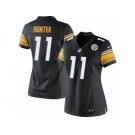 Women's Nike Pittsburgh Steelers #11 Justin Hunter Limited Black Team Color NFL Jersey