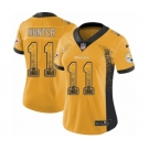 Women's Nike Pittsburgh Steelers #11 Justin Hunter Limited Gold Rush Drift Fashion NFL Jersey