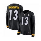 Women's Nike Pittsburgh Steelers #13 James Washington Limited Black Therma Long Sleeve NFL Jersey