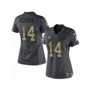 Women's Nike Pittsburgh Steelers #14 Sammie Coates Limited Black 2016 Salute to Service NFL Jersey