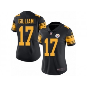 Women's Nike Pittsburgh Steelers #17 Joe Gilliam Limited Black Rush NFL Jersey