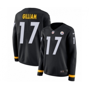 Women's Nike Pittsburgh Steelers #17 Joe Gilliam Limited Black Therma Long Sleeve NFL Jersey