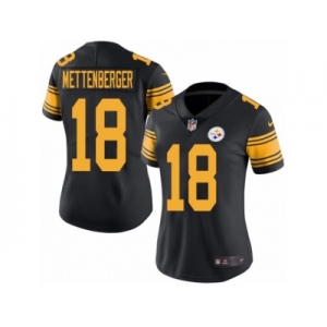 Women's Nike Pittsburgh Steelers #18 Zach Mettenberger Limited Black Rush NFL Jersey